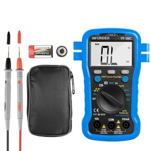 KALANKA-Multimètre Numérique YF-39C Multi-testeur TRMS 6000 Comptes Mesure Automatique de AC/DC Tension,Courant,Résistance,Température,Continuité,Capacité,Fréquence,Diode,Transistor - Neuf