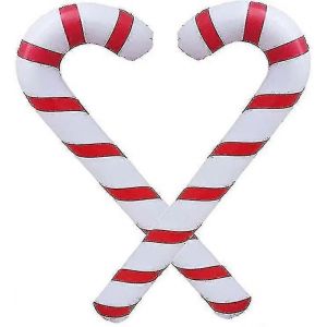 3 Pcs Cannes de No&euml;l Gonflables Cannes de No&euml;l D&eacute;corations de No&euml;l - Neuf