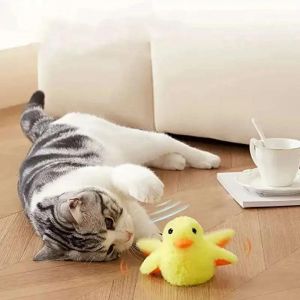Jouet Interactif Pour Chat,Rechargeable Par Usb,Faucheuse,Canard,Canard,Touche En Forme D'oiseau,Jouet En Peluche Avec Herbe-Aux-Chats,Fourniture Pour Animaux De Compagnie.Flapping Duck. - Neuf