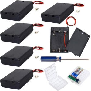 6Pcs 3 AA 4.5V Support de Batterie Coque Plastique Batterie Bo&icirc;te de Rangement avec Interrupteur on/Off(3 Solts), 2Pcs Bo&icirc;te &agrave; Piles en Plastique, Bo&icirc;te &agrave; Piles pour AA et AAA - Neuf
