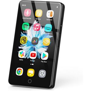 Lecteur Mp3 144Gb Avec Wifi Et Bluetooth, Écran Tactile 4.02"" Ips Hd, Lecteur Mp4 Avec Haut-Parleurs, Lecteur De Musique Pour Enfants, Préchargé Avec Spotify, Deezer Et Play Store - Neuf