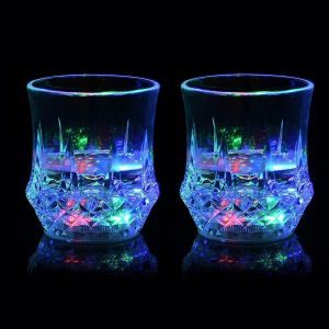 2pc 200ml Gobelet Lumineux Clignotants Led Verres À Boire Changeant De Couleur Verre À Eau Automatique Verre À Vin Pour Discothèque Bar Clubbing Whisky Verre À Bière Cadeau De Noël Anniversaire - Neuf