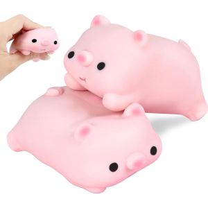 KAL-Lot De 2 Jouets Anti-Cochons - Rose - Jouet Anti-Stress - Jouet &Agrave; Presser - Jouet &Agrave; Presser - Jouet Pour Autisme - Cadeau De F&ecirc;te Pour Enfants - Neuf