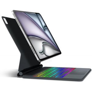Clavier Pour Ipad Air 11 M2 2024 - Magic Keyboard Pour Ipad Air 11 M2 2024,Trackpad Multi-Touch,Azerty Rétroéclairage 7 Couleurs - Neuf