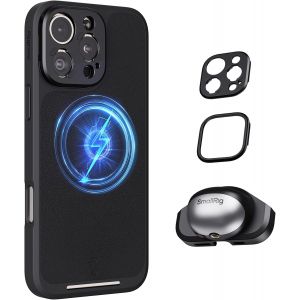 LORANKA-FilMov Case Kit Photographie L&eacute;ger pour iPhone 16 Pro Max, Bo&icirc;tier Vid&eacute;o pour T&eacute;l&eacute;phone avec Poign&eacute;e de Capture/Plaque Arri&egrave;re d'Objectif &agrave; Monture en T, Prise en Charge de MagSafe - 4987 - Neuf