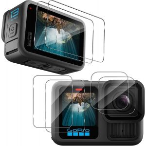 Verre Tremp&eacute; Compatible Avec Gopro Hero 13 Black, 9H Duret&eacute; Anti Rayures Verre, Hd Ultra Transparent Film Protecteurs, Sans Bulles, Facile &Agrave; Installer [Total 6 Pi&egrave;ces][GOP6253486] - Neuf