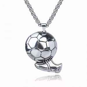 Collier De Football Pour Homme, Pendentif Tennis De Football Avec Chaîne De 59 Cm, Collier Chaussure De Football, Collier À Breloques Sport, Bijoux De Football - Neuf