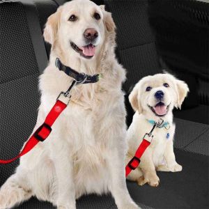 Lot De 2 Housses De Siège Auto Universelles Rouges Pour Chien, Housse De Protection De Siège Arrière Avec Poche De Rangement, Housse De Banc Imperméable Pour Transport En Voiture Et Suv - Neuf