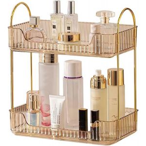 Organisateur Maquillage, Rangement Maquillage, Organisateur de Cosm&eacute;tiques, Pr&eacute;sentoir Cosm&eacute;tique, Organisateur de Parfum (Ambre, 3 Couches) - Neuf