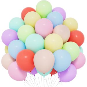 Ballons Arc-En-Ciel, Lot 50 Ballons Arc-En-Ciel 30,5 Cm Couleurs Assorties, Ballon Multicolores En Latex Mat Pour Femmes, Filles Et Enfants Pour Th&egrave;me Multicolore F&ecirc;te D'Anniversaire Saint-Valentin - Neuf