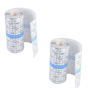 Lot De 2 Pansements Adhésifs Extensibles Transparents (15 Cm X 500 Cm/6 Po X 196 Po) - Bandages Imperméables - Film Transparent - Pansements Adhésifs - Neuf