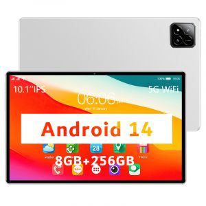 Tablette 10,1 pouces, Android 14, processeur d&eacute;ca-core Snapdragon 888, 8GB RAM, 256GB ROM, support 5G Wi-Fi 7, Bluetooth, &eacute;cran 2560x1600, batterie 10 000mAh, appareil photo 16MP+32MP, Blanc - Neuf