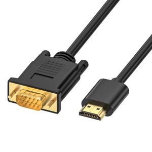 KALANKA-Câble HDMI vers VGA, Câble adaptateur en plaqué or (mâle à mâle) 1080p - Compatible avec Ordinateur Portable, PC, Moniteur, Projecteur, HDTV, Xbox (1M) - Neuf