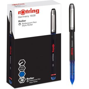 Tianyi-Rotring Stylo Roller | Stylo À Pointe Roller Aiguille (0,5 Mm) Pour Une Écriture Précise | Encre Bleue | 12 Unités - Neuf
