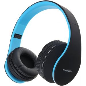 Casque Bluetooth Sans Fil Avec Micro Int&eacute;gr&eacute; - Hi-Fi St&eacute;r&eacute;o, Micro Sd/Tf, Fm Radio - Pliable Pour Iphone/Android/Ipad/Ordinateurs Portables (Noir/Bleu) - Neuf