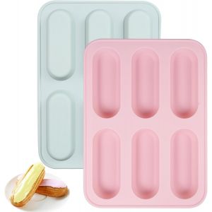 Jexnovashop-Lot De 2 Mini Moules &Agrave; Pain En Silicone &Agrave; 6 Cavit&eacute;s Passe Au Four Et Au - Neuf