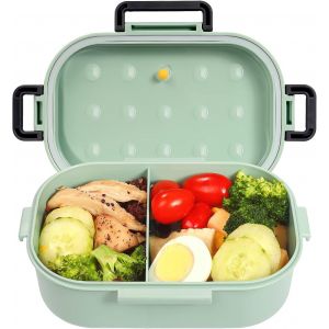 Boîte À Lunch, Boîte À Bento 1000 Ml Avec 2 Compartiments, Étanche, Sûre Et Écologique, Hermétique, Pour Pique-Nique, École, Travail, Bureau - Neuf