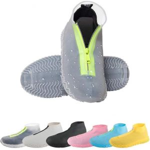 Couvre-Chaussures En Silicone Imperméables,Couvre-Chaussures De Pluie Pliables Et Antidérapants Réutilisables Avec Fermeture Éclair,Shoe Protec - Neuf