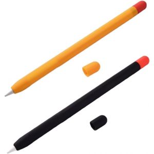 Jchenye 2 Piece Apple Pencil Silicone Case Ultra-Thin Apple Pencil Case, Compatible With Apple Pencil 2nd Generation And Apple Pencil Pro (2-Pack, Black + Orange) - Neuf