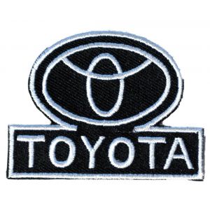 Patch Toyota Noir Ecriture Blanche Ecusson Thermocollant Vetements Chemises - Neuf