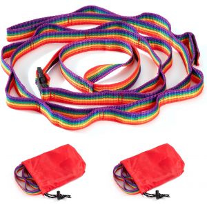 Jgd-Lani&egrave;re De Camping Avec 13 Boucles Corde &Agrave; Linge De Camping En Plein Air Color&eacute;e Sangle De Rangement De Tente Pour Camping Randonn&eacute;e Pique-Nique 2 Pi&egrave;ces - Neuf