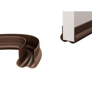 Joint d'&eacute;tanch&eacute;it&eacute; coulissant sous porte de 93 cm, boudin de porte en PVC marron - Neuf