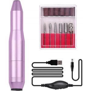 Lime À Ongles Électrique Compacte ¿ 20 000 Tr/Min Réglable Pour Ongles En Acrylique, Kit De Manucure Portable Avec 6 Embouts, Faible Vibration Et Bruit, Parfaite Pour Les Débutants Et Les Voyages - Neuf