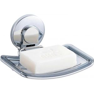 Porte-savon chromé pour salle de bain,support à savon à aspiration Max 5 kg,pas de perçage,antirouille,étanche,porte-savon mural,porte-éponge amovible - Neuf
