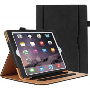 Coque pour iPad 6&iquest;&iquest;me/5&iquest;&iquest;me G&iquest;&iquest;n&iquest;&iquest;ration 9.7 Pouces 2018/2017, Coque ?tui pour iPad Air 2 9.7 Pouces 2014, ?tui Protecteur en Cuir PU avec Veille/R&iquest;&iquest;veil Automatique (Noir) - Neuf