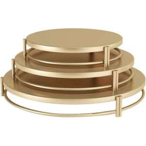 Pr&eacute;sentoirs &Agrave; G&acirc;teaux,3pcs Pr&eacute;sentoirs &Agrave; Cupcakes En M&eacute;tal Dor&eacute; Pour F&ecirc;tes,Pr&eacute;sentoir &Agrave; Desserts Pour Mariages,Anniversaires,Baby Showers,Plateau De Pr&eacute;sentation Pour G&acirc;teaux Et Desserts - Neuf