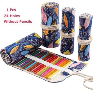 KADSL-Trousse À Crayons Colorée À 12/24/36/48/72 Trous, Sac De Rangement Cosmétique, Fournitures Scolaires À La Mode,A2-24 Holes - Neuf