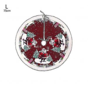 Jupe de sapin de No&euml;l avec motif P&egrave;re No&euml;l dessin anim&eacute;, tapis de sapin, d&eacute;coration festive - Neuf
