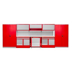 Mobilier d'atelier 5,5 m avec armoires et servante d'atelier MW Tools PRACO355WKK - Neuf