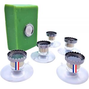 Lot de 5 porte-savons magnétiques à ventouse pour douche murale - Fixation magnétique puissante sans perçage - Support sèche-shampoing original et solide pour voyage minimaliste et zen - Neuf