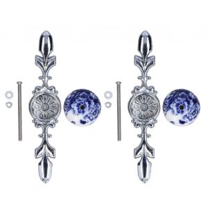 2pcs / set poignée d'armoire en céramique moderne style simple peint à la main boutons d'armoire en céramique1060D pivoine bleu et blanc porcelaine - Neuf
