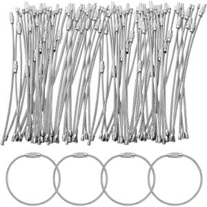 KAL-Anneau Porte Clef,60 Pièces Anneaux Porte Clé,Porte Cles 15Cm,Attache Porte Clé - Neuf