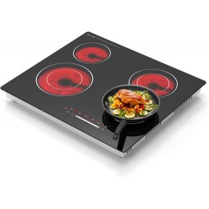 CHECARZHN--NO1-4 Feux Plaque De Cuisson Infrarouge, 4 Dominos Infrarouges, Vitrocéramique 230V, 6700W Plaque De Cuisson En Verre - Neuf