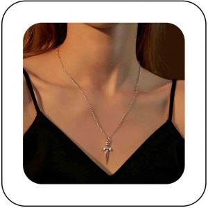Kal-Collier Pendentif Épée Or Gothique Collier Ras Du Cou Épée Croix Collier Chaîne Épée Cristal Punk Collier Dague Couteau Collier Épée Or Bijoux Pour Femmes Et Grils - Neuf