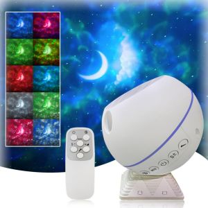 Projecteur Ciel Etoile Galaxie, Veilleuse Etoile Projection, Veilleuse Projection Plafond Led Nébuleuse Ciel Étoilé Nuage Lune Avec Télécommande,10 Modes Colorés, Cadeau Couple - Neuf