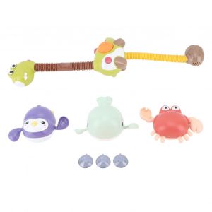 Jouets De Bain Pour Bebe Avec Pommeau De Douche Et Ventouses, Pompe A Jet D'eau Reglable A 360 Degres, Dinosaure - Neuf