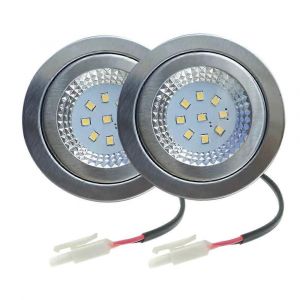 2 Pièces Ac 230v 15w Led Cuisinière Hotte De Cuisinière Lumière 60mm Trou Extracteur De Fumée Ventilateur Lampe D'armoire 15w Halogène Équivalent - Neuf