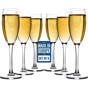 Crystalia Premium Cristal Flute Champagne Lot De 6 100% Sans Plomb Verres &Agrave; Champagne Coupe,Flutes A Champagnes Verre,Coupe De Champagne Fl&ucirc;tes En Verre Pour Mariage Fl&ucirc;tes &Agrave; Champagne Flute Glasse - Neuf