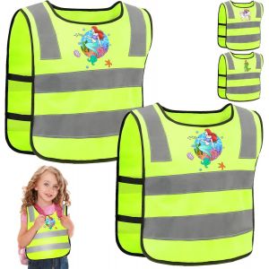 2 Pi&egrave;ces Gilet Reflechissant En V Enfant,Jaunes R&eacute;flecteur Haute Visibilit&eacute; S&eacute;curit&eacute; Gilet,Licorne Gilet De S&eacute;curit&eacute; Pour Enfant Pour 2-12 Ans Enfants,Pour Sport,Course,Cyclisme,Ecole.[B1103] - Neuf