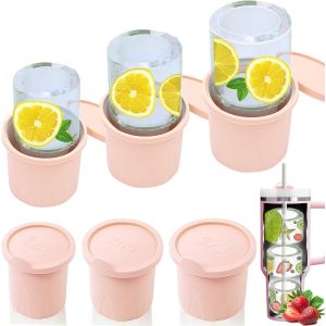 Kal-Moule À Glace Pour Stanley Cup,Ice Cube Tray En Silicone With Lid,Bac À Glaçons Avec Couvercle Grand,Cylindriques Creux,Plateau À Glaçons Coupe Stanley Réutilisable,20/30/40 Oz Accessoires Vert ( - Neuf