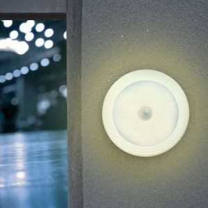 HJLIAN Lampe de nuit a induction LED intelligente avec capteur infrarouge, blanc chaud - Neuf