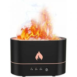 Diffuseur d'huiles essentielles, humidificateur d'aromathérapie, 180 ml, simulation de flamme, humidificateur d'air, diffuseur d'aromathérapie, convient pour la maison, le bureau, la chambre, le spa - Neuf