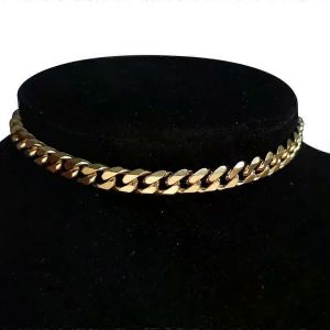 Punk Miami Cuban Ras De Cou Collier Déclaration Hip Hop Couleur Or Acier Inoxydable 35 + 5cm Chaîne Collier Femmes Ras De Cou - Neuf