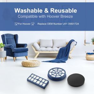 SUBZONAL-Lot de 3 filtres de rechange lavables et r&eacute;utilisables pour aspirateur Hoover Breeze, pi&egrave;ce de rechange n&deg; U81-35601724 - Neuf