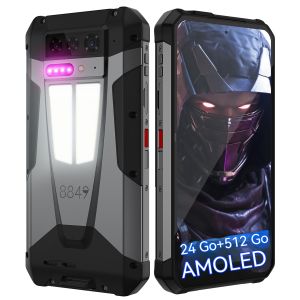 TANK 4 T&eacute;l&eacute;phone Robuste 5G &Eacute;tanche IP68/IP69 avec Projecteur DLP 720P, &Eacute;cran AMOLED 2,6K 120Hz, Batterie 11600mAh, Charge Rapide 66W, Android 14 - Neuf