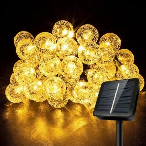 Guirlande Lumineuse Solaire D'ext&eacute;rieur 6m 40led Avec 8 Modes Ip65 &Eacute;tanche Pour Jardin, Balcon, Terrasse, Arbres, Mariage, F&ecirc;tes - Neuf